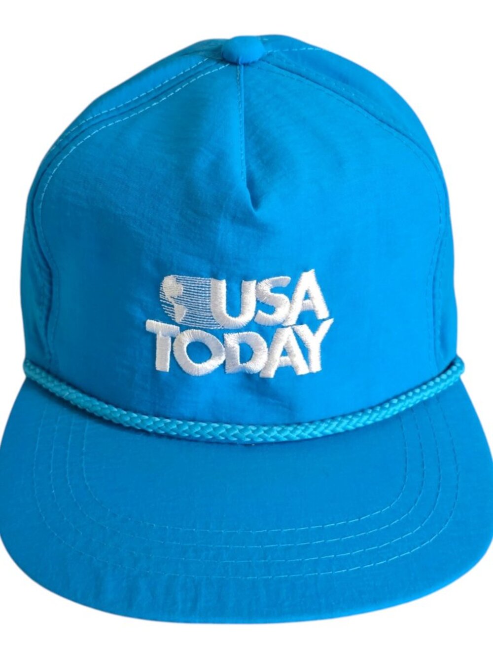 USA Today Newspaper Baseball Cap Hat Neon Blue Snapback Braided Cord